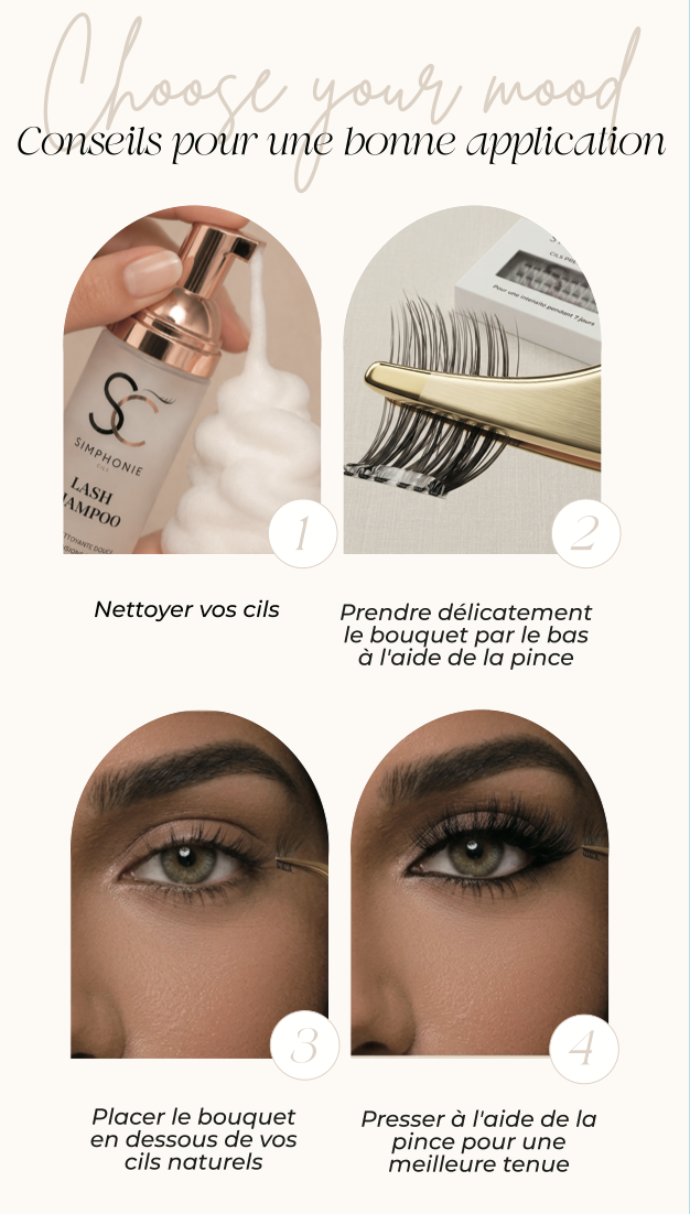 Conseils de pose des faux cils PressOn Simphonie Cils